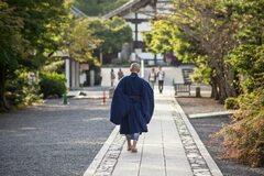 Zen monk at Japanese temple